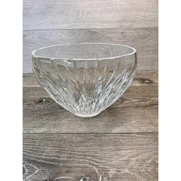 Waterford Carina Pattern Oval Vase Heavy Crystal Glass Bowl L7.75xH5.75xW4.5”